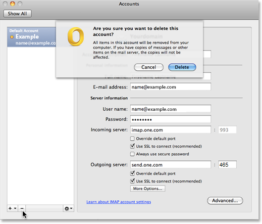 microsoft outlook for mac deleting emails